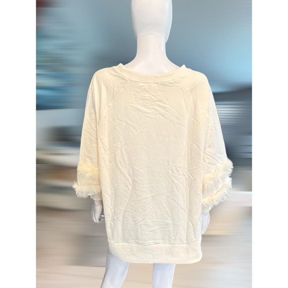 FANTASTIC FAWN feathered faux fur oversized pull over size S M L - Picture 7 of 8